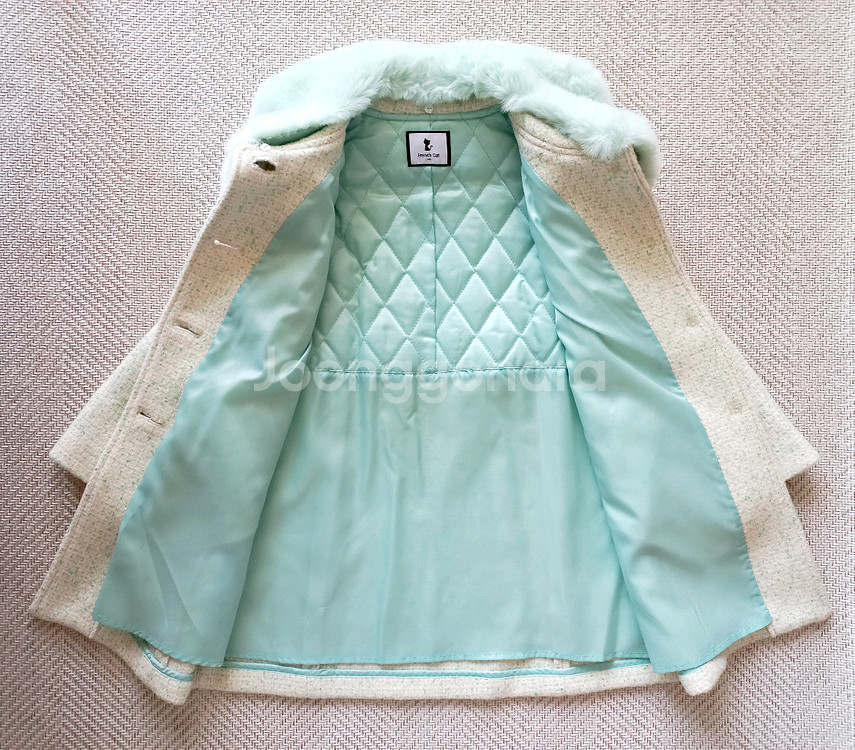 프렌치캣 퍼 카라 모직코트 130--7