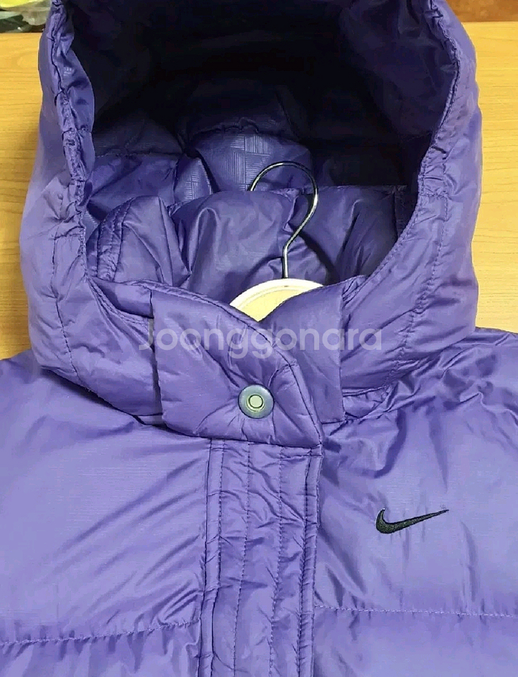 NIKE 나이키 오리털 바이올렛 후드 패딩 라지--2