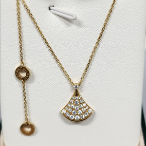 18k 불가리 디바스드림 목걸이 파베 옐로우골드