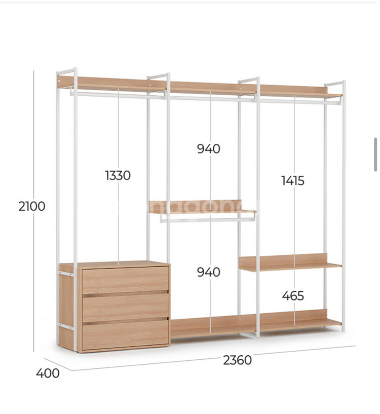 동서가구 펜타 드레스룸 시스템 행거 (2400)--1