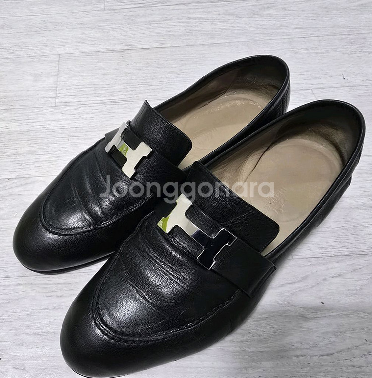 (정품) 에르메스 블랙 로퍼 40.5 (명품 남자 신발 구두 스니커즈)--0