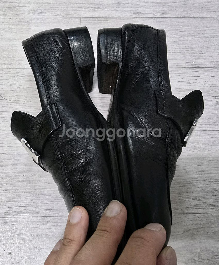 (정품) 에르메스 블랙 로퍼 40.5 (명품 남자 신발 구두 스니커즈)--2