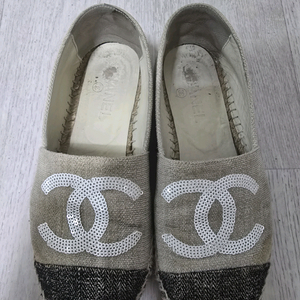 (정품) 샤넬 에스파듀 36사이즈 (명품 여자 슬리퍼 샌들 구두 신발)