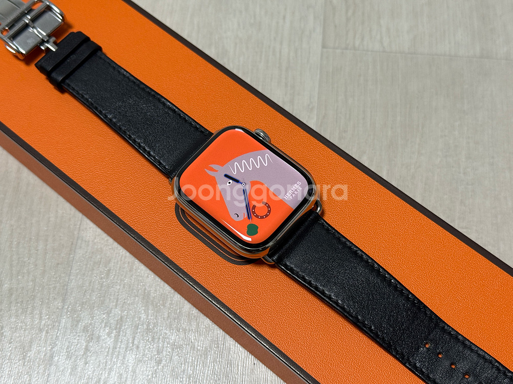 (배터리93) 애플워치7 에르메스 45mm 실버 스테인리스--3