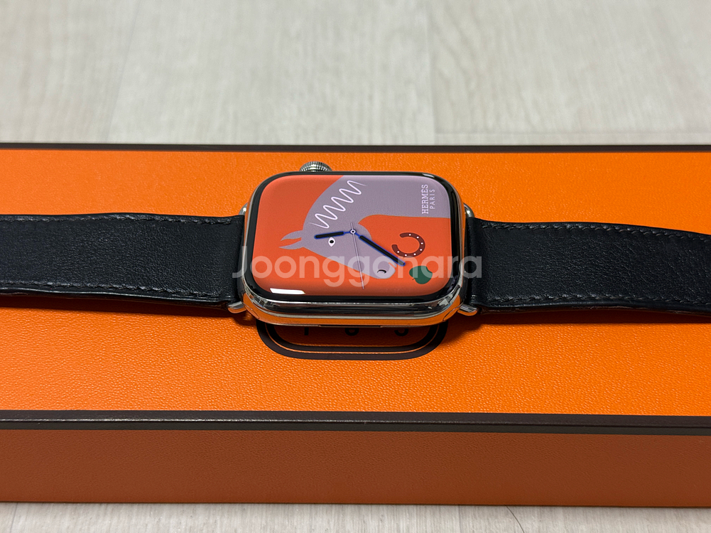 (배터리93) 애플워치7 에르메스 45mm 실버 스테인리스--4