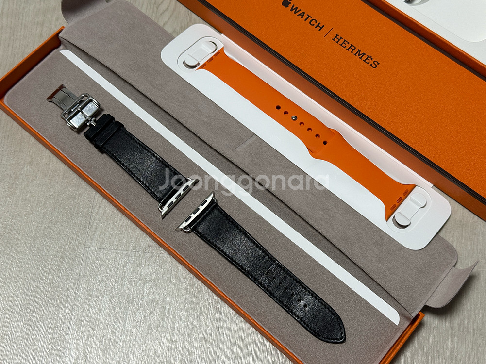 (배터리93) 애플워치7 에르메스 45mm 실버 스테인리스--2