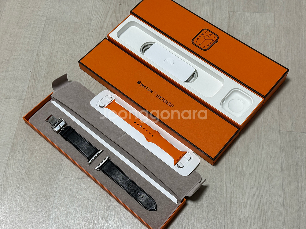 (배터리93) 애플워치7 에르메스 45mm 실버 스테인리스--1