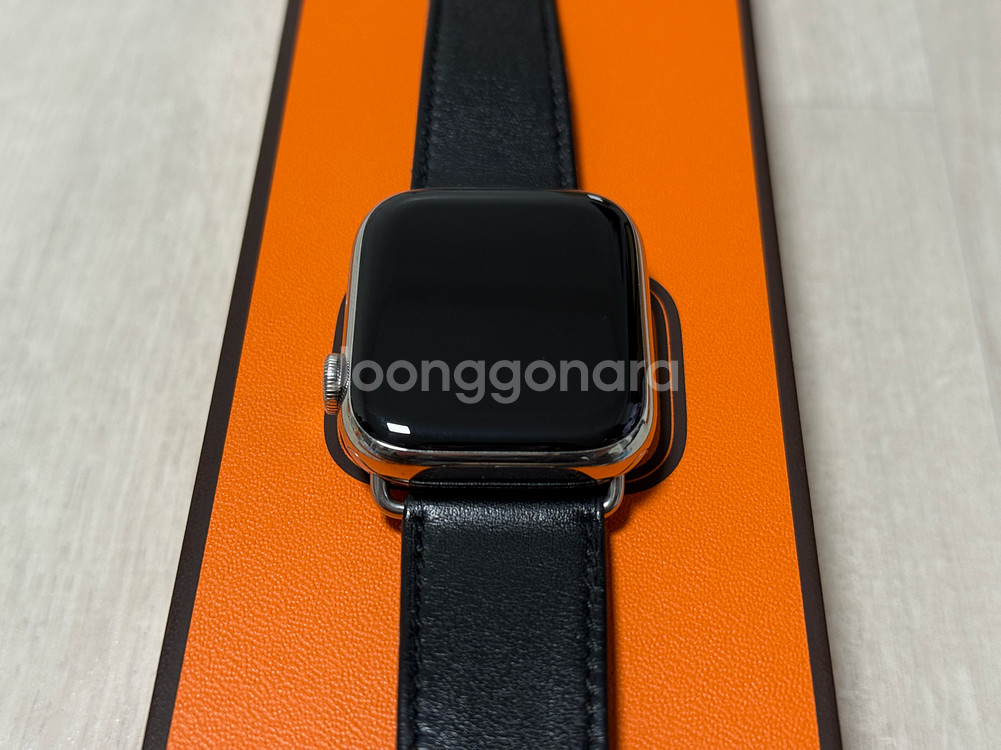 (배터리93) 애플워치7 에르메스 45mm 실버 스테인리스--7