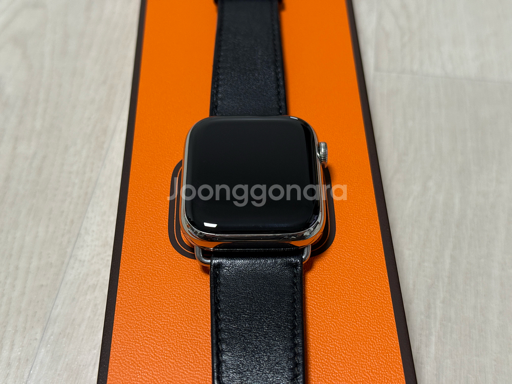 (배터리93) 애플워치7 에르메스 45mm 실버 스테인리스--5