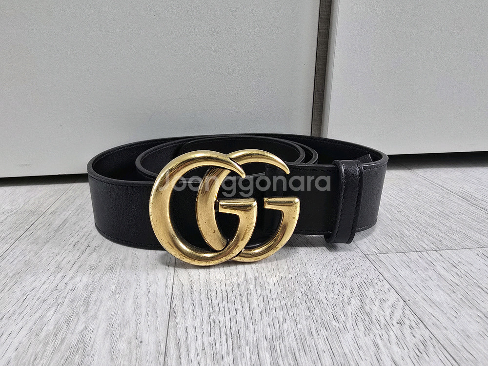 (정품) 구찌 GG 마몬트 벨트 90사이즈 (명품 가죽 남자 허리띠)--0