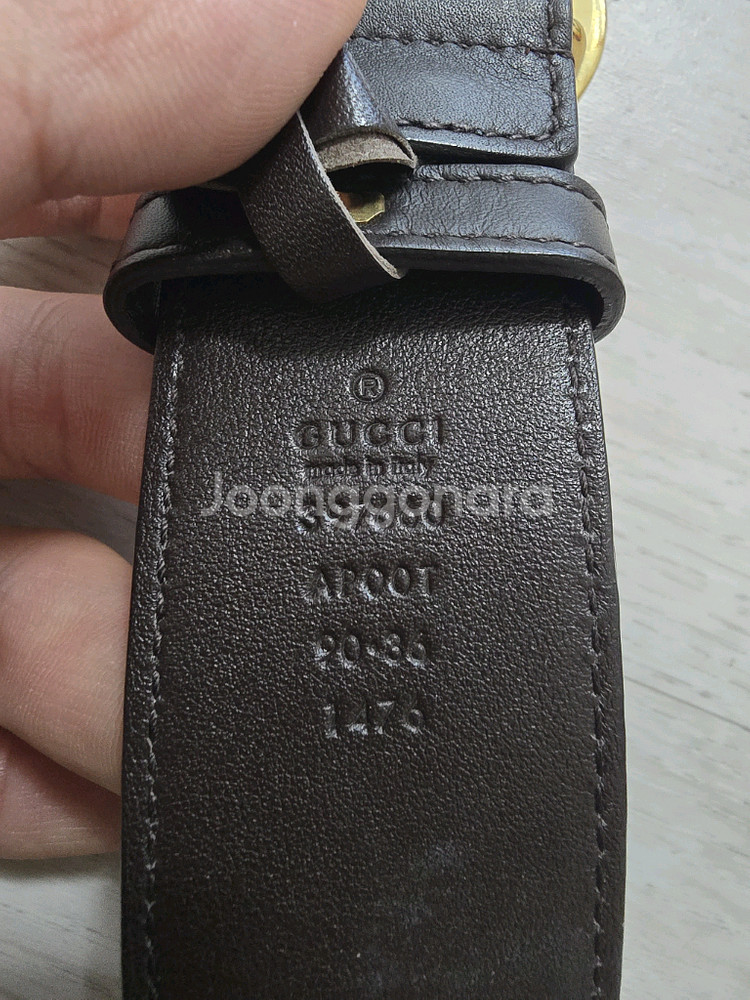 (정품) 구찌 GG 마몬트 벨트 90사이즈 (명품 가죽 남자 허리띠)--2