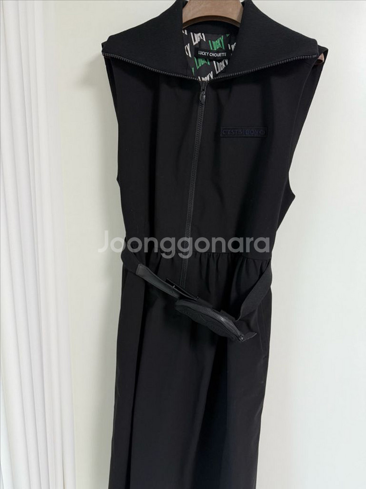 럭키슈에뜨 포켓벨트 집업 원피스--4