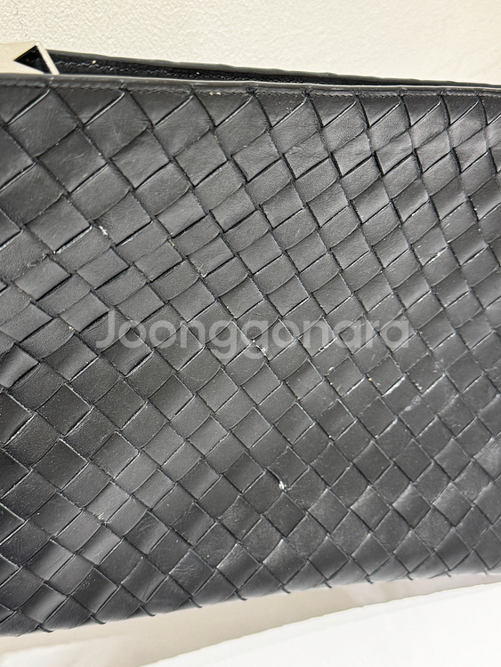 보테가베네타 블랙 인트레치아토 클러치백--5