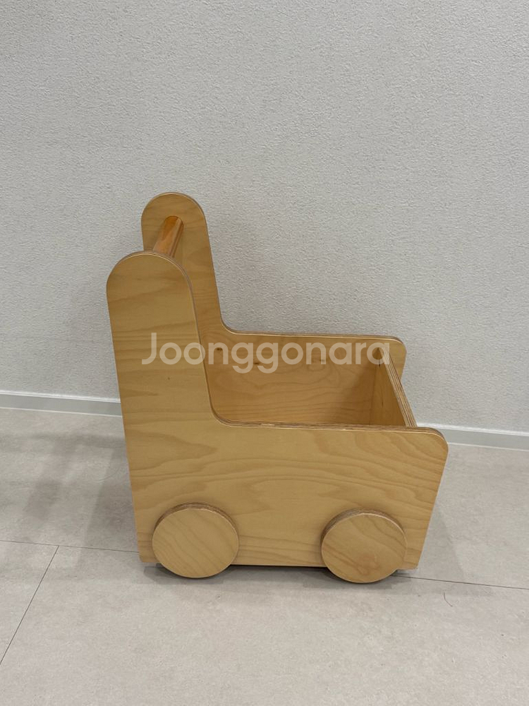 꼬메모이 원목 북카트 이동식 장난감 정리함--0
