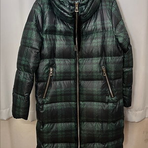 엘르 골프 녹색 체크 구스타운 여성 패딩 100사이즈 새것 팝니다