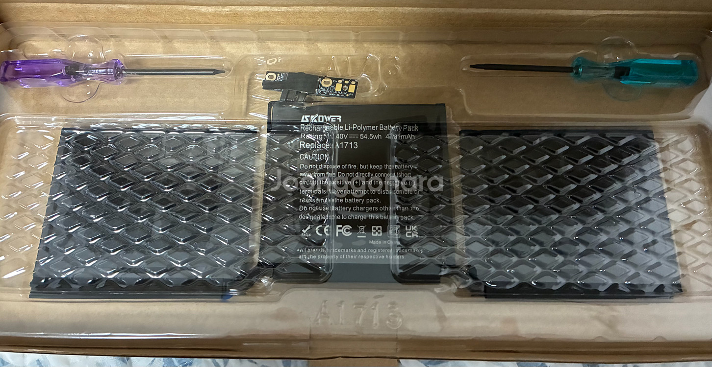 맥북 프로(2016 late- 2017 mid,A2159 2019,A2289 2020,A2338 M1) 호환 배터리--1