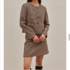 망고매니플리즈 버드 트위드 자켓 스몰 핑크