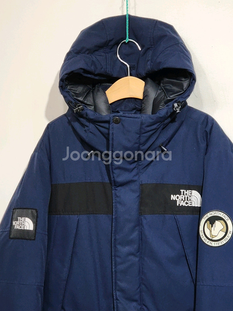 (XL) 노스페이스 거위털 패딩점퍼 네이비 구스다운 후드자켓--1