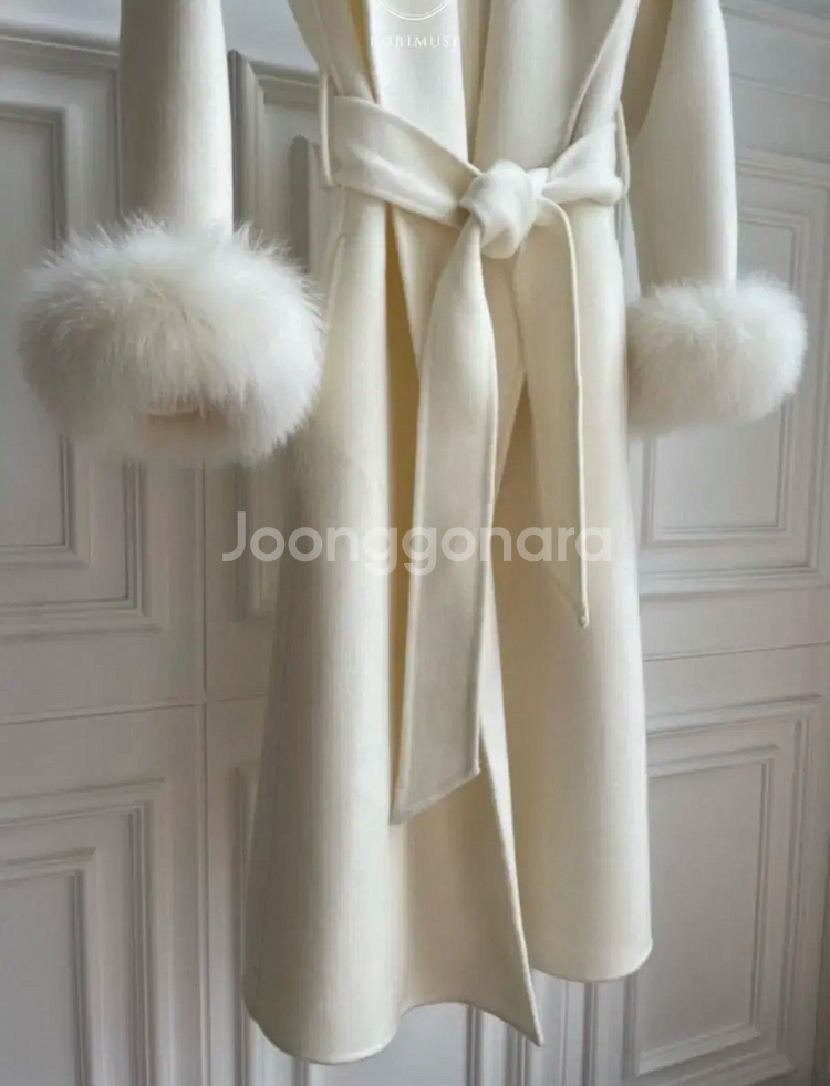 울90캐시미어10폭스소매코트--0