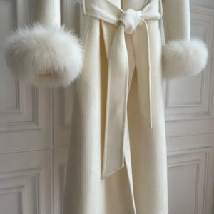 울90캐시미어10폭스소매코트