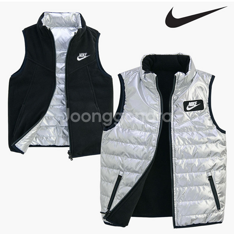 나이키 키즈 오리털 패딩 조끼 양면 130사이즈--5