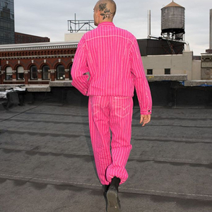 [XL] 슈프림 리바이스 핀스트라이프 트러커자켓 마젠타