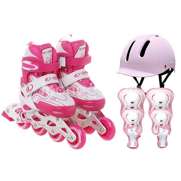 마운트 아동용 인라인 스케이트 핑크세트--0
