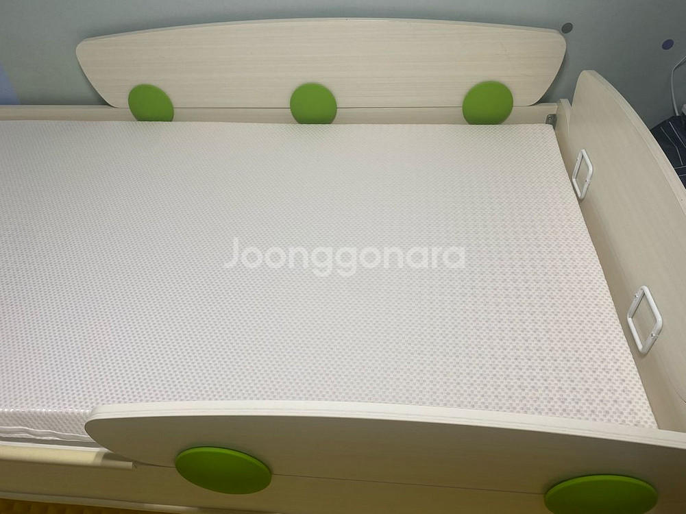 밴키즈 원목 슬라이딩 벙커침대 + 상단 라텍스 매트리스 포함--3