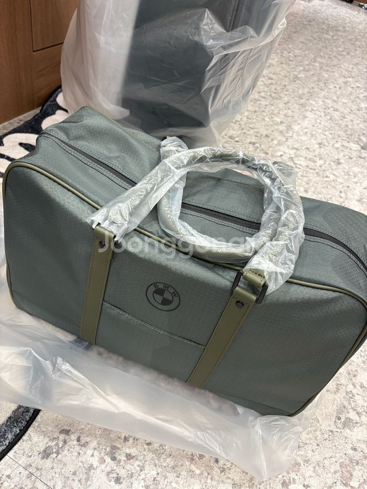 BMW 정품 골프백+보스턴백 세트 올리브그린--2