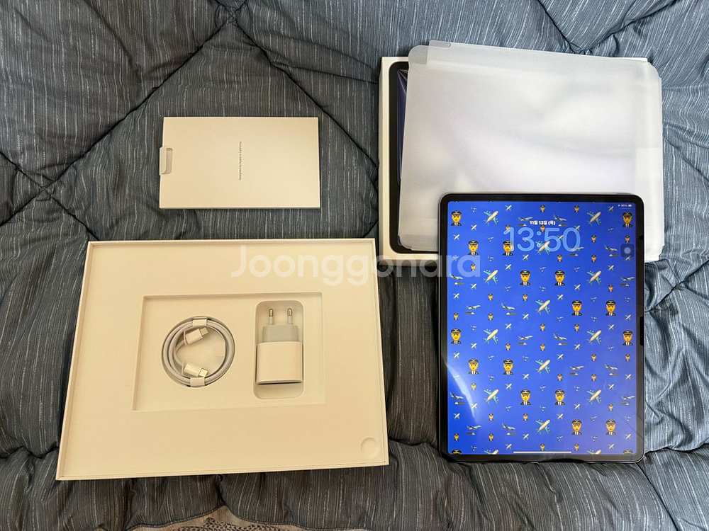 아이패드 에어 7세대 m3 13인치 128gb 와이파이 스페이스 그레이 풀박스 배터리 100% S급--1