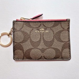 코치 시그니처 키링 카드 동전지갑