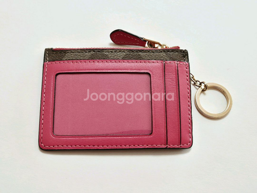 코치 시그니처 키링 카드 동전지갑--1