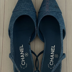 샤넬 데님 슬링백 플랫 36사이즈