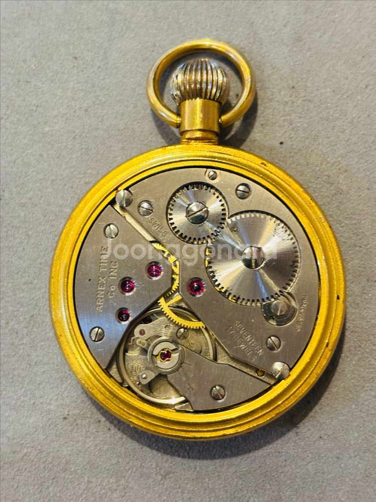 빈티지 골드 케이스 탁상시계--3