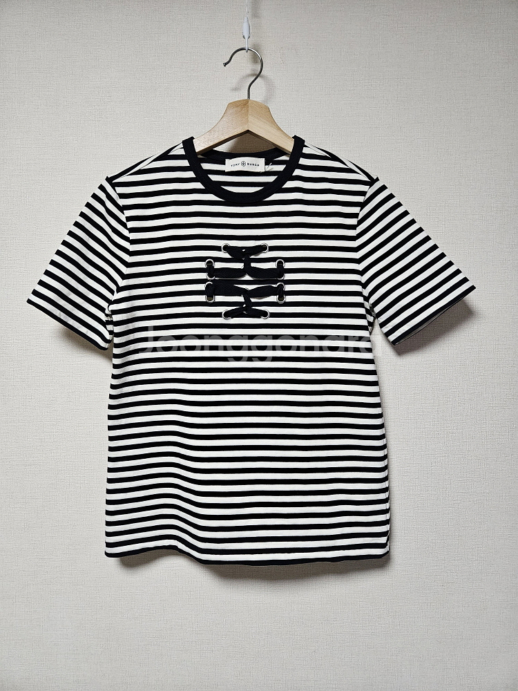 토리버치 tory burch 스트라이프 로고 티셔츠 S사이즈--3
