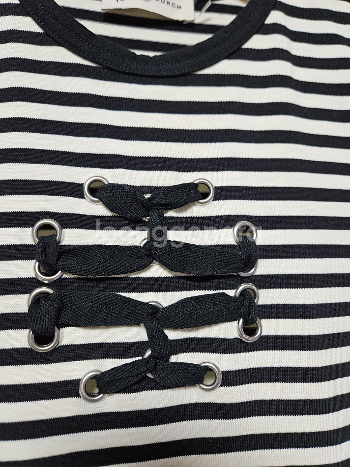 토리버치 tory burch 스트라이프 로고 티셔츠 S사이즈--4