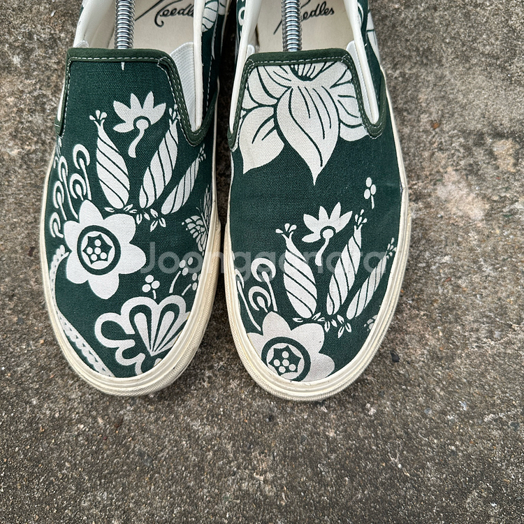 니들스 플라워 패턴 슬립온 그린 8 사이즈--4