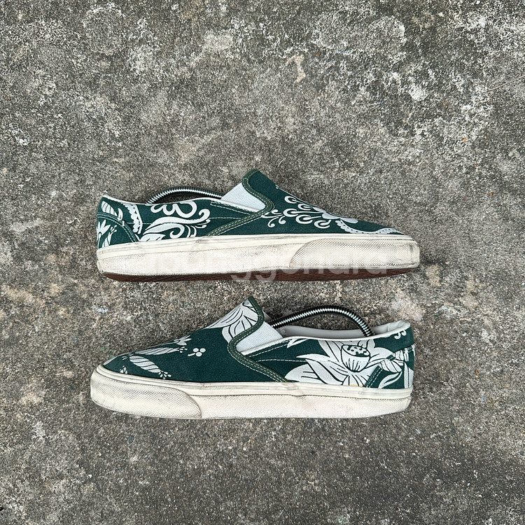 니들스 플라워 패턴 슬립온 그린 8 사이즈--6