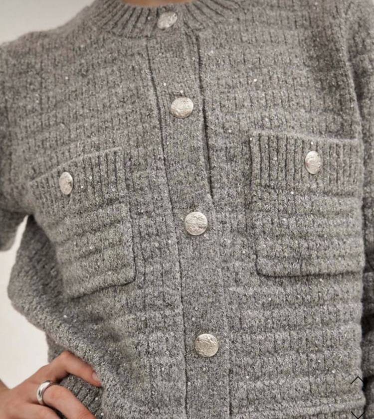 브론 스팽글 가디건--2