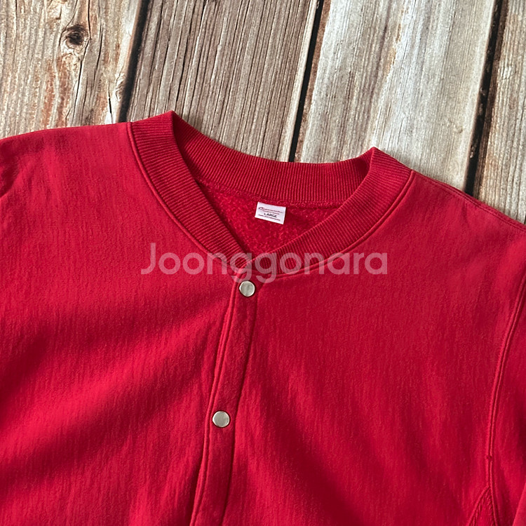 체스윅 리버스위브 스냅 가디건 레드 색상 L 사이즈--3