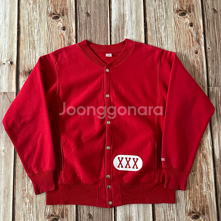 체스윅 리버스위브 스냅 가디건 레드 색상 L 사이즈--10