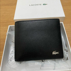 라코스테 블랙 가죽 반지갑