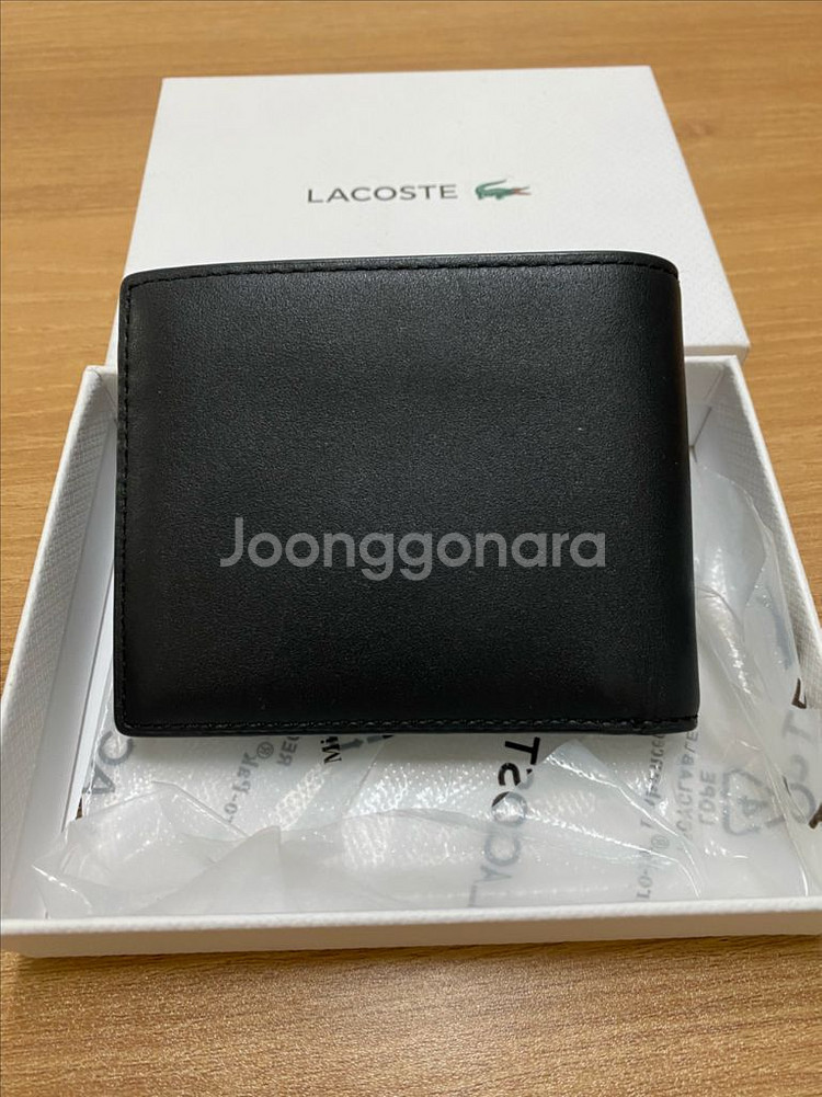 라코스테 블랙 가죽 반지갑--1