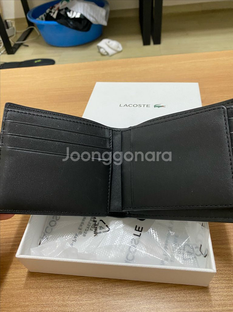 라코스테 블랙 가죽 반지갑--2