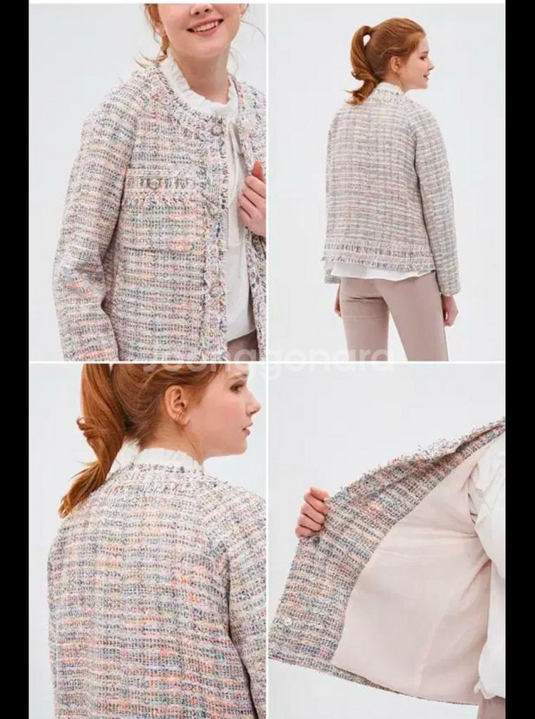 한섬 SJSJ 프레이드 트위드 자켓--0