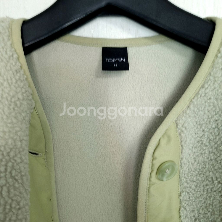탑텐 쉘파 가디건자켓 라운드넥 뽀글이 양털 부클재킷--5