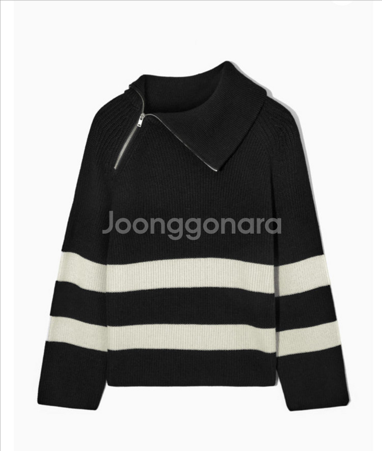 COS 코스 집 디테일 스트라이프 니트 스웨터S--1