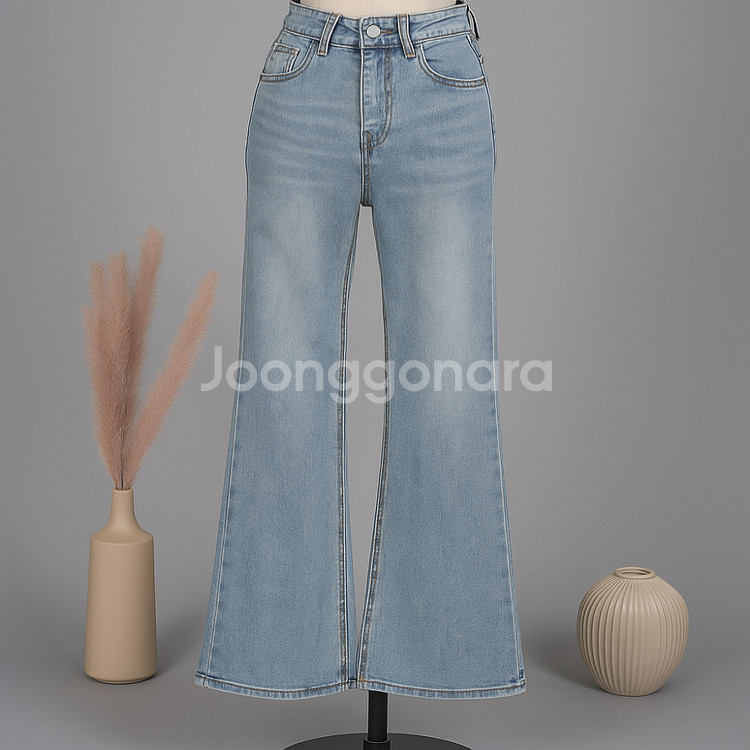 하이웨스트 중청 부츠컷 데님 ,롱기장 와이드 청바지ㅡ무배--0