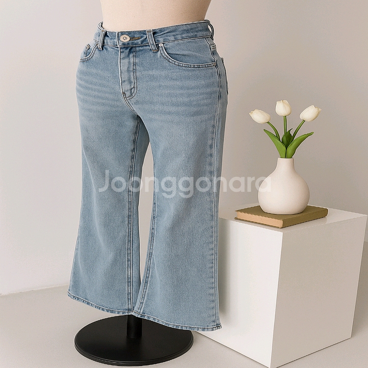 하이웨스트 중청 부츠컷 데님 ,롱기장 와이드 청바지ㅡ무배--2