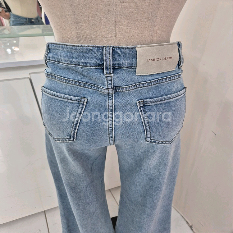 하이웨스트 중청 부츠컷 데님 ,롱기장 와이드 청바지ㅡ무배--5